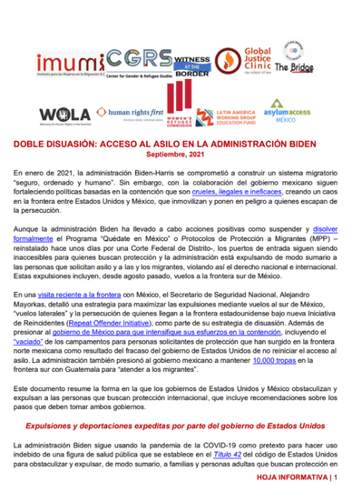 Doble disuasión acceso al asilo en la administración Biden