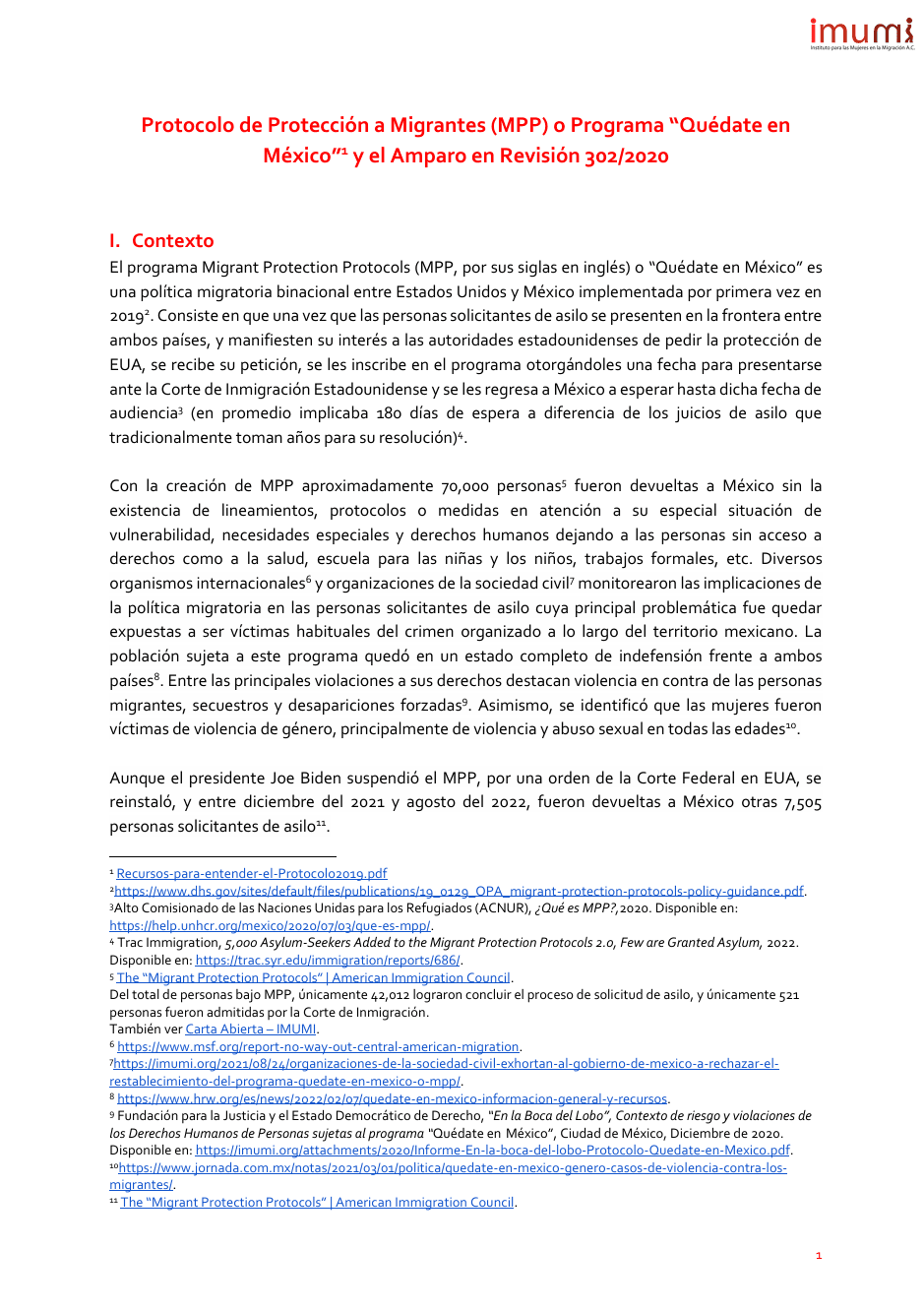 Protocolo de Protección a Migrantes (MPP) o Programa "Quédate en México"